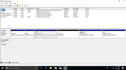 ディスクの管理