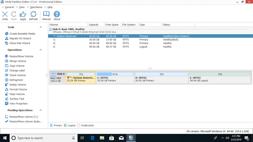 予約済みパーティション拡張済み