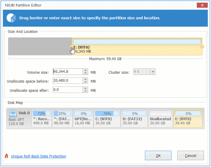 Eドライブを拡張
