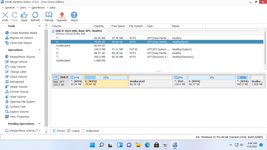EFIパーティションが移動しました