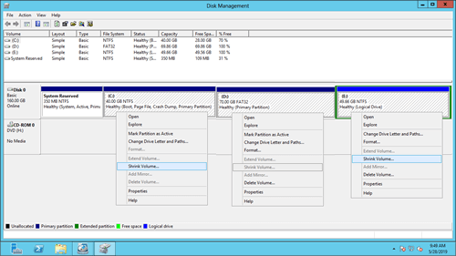 Volume verkleinern deaktiviert
