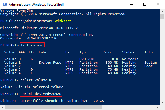 PowerShell 縮小